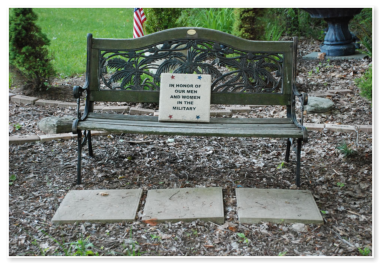 park bench at green valley campground
